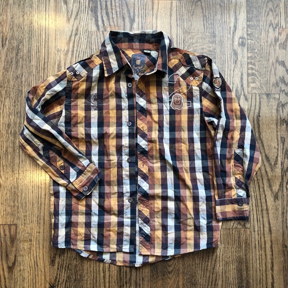 Plaid bottom down shirt